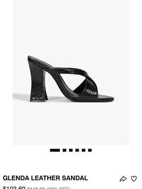 SCHUTZ Black Croc-Embossed Leather Heel Mule